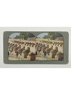 Antique Underwood Stereoview Karnak Egypt Avenue of Sphinxes 1391 Card  L-1